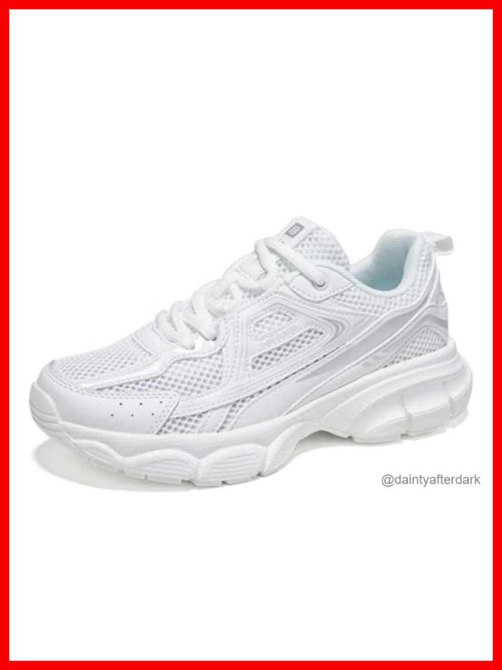 Women's Chunky Fashion Sneakers Lace-Up Breathable Mesh Gym Tennis Shoes